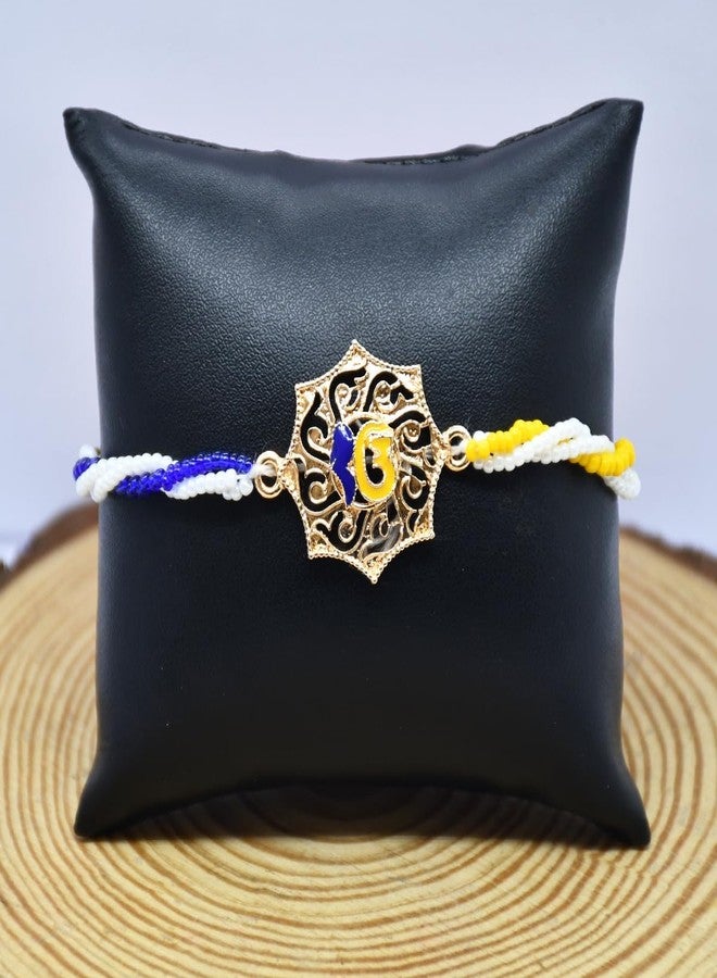 Natali Traders Set of 4 Sikh Rakhi for Brother with Roli Chawal Chopra - Ek Onkar Rakhi - Ek Omkar - Khanda Rakhee - Punjabi Rakhis Combo - Image 4