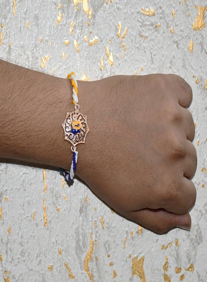 Natali Traders Set of 4 Sikh Rakhi for Brother with Roli Chawal Chopra - Ek Onkar Rakhi - Ek Omkar - Khanda Rakhee - Punjabi Rakhis Combo - Image 5