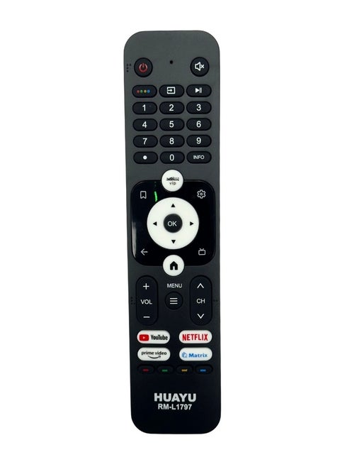 Remote Control for Haier TV LCD LED with Shortcut Keys Netflix YouTube Prime Video Matrix No Voice Function Model RM-L 1797
