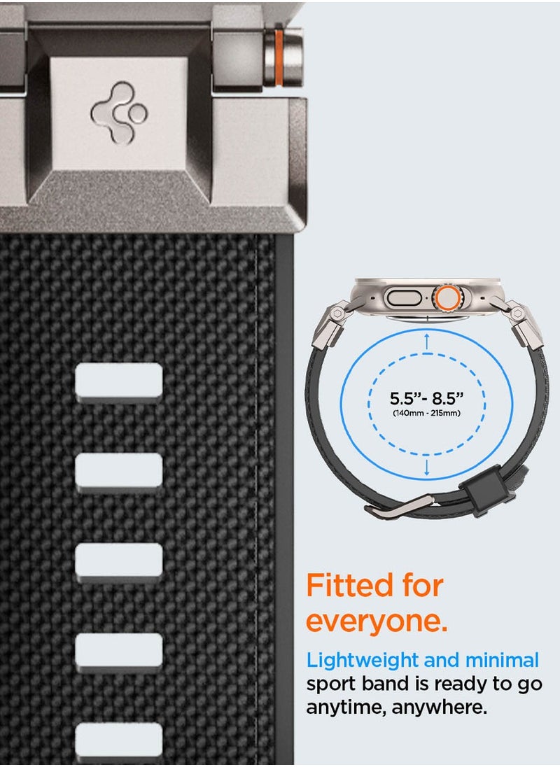 Spigen - DuraPro Armor Band for Apple Watch Ultra 2 / Ultra 49mm, Series 9/8/SE2/7/6/SE/5/4/3/2/1 45mm/44mm/42mm Durable Metal Connector Band - Black - Image 1