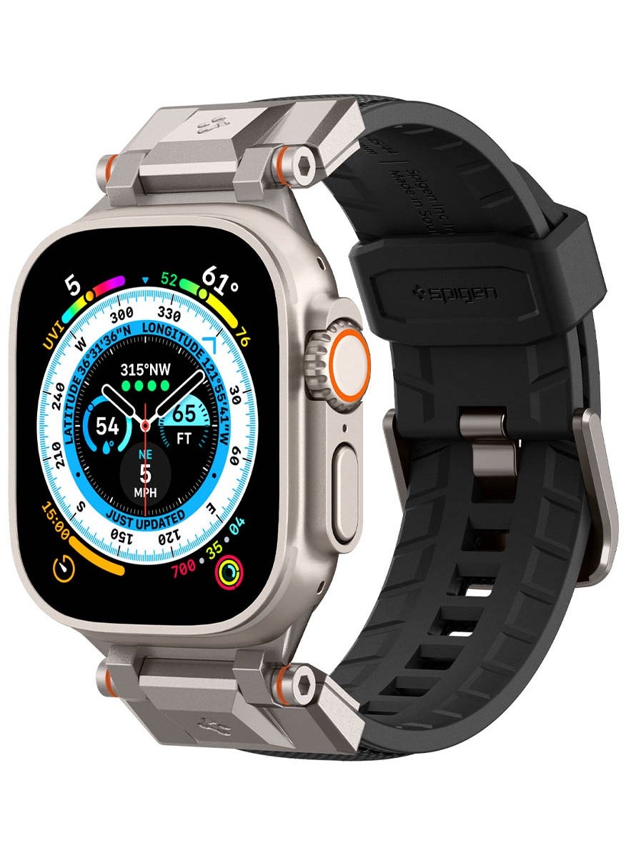 Spigen DuraPro Armor band for Apple Watch Band for Apple Watch Ultra 3/2/1 (49mm), Series 11/10 (46mm),Series 9/8/7 (45mm), Series SE2/6/SE/5/4 (44mm) and Series 3/2/1 (42mm) Durable Metal Connector Band - Black