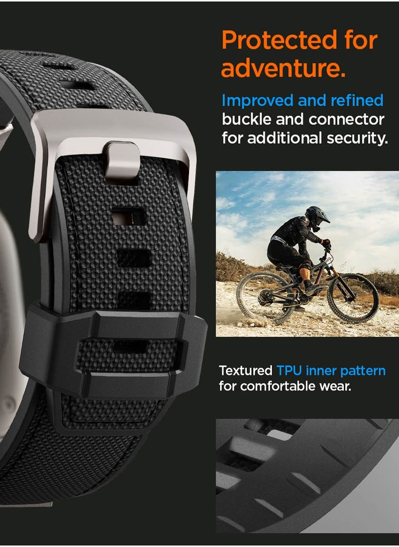 Spigen - DuraPro Armor Band for Apple Watch Ultra 2 / Ultra 49mm, Series 9/8/SE2/7/6/SE/5/4/3/2/1 45mm/44mm/42mm Durable Metal Connector Band - Black - Image 1