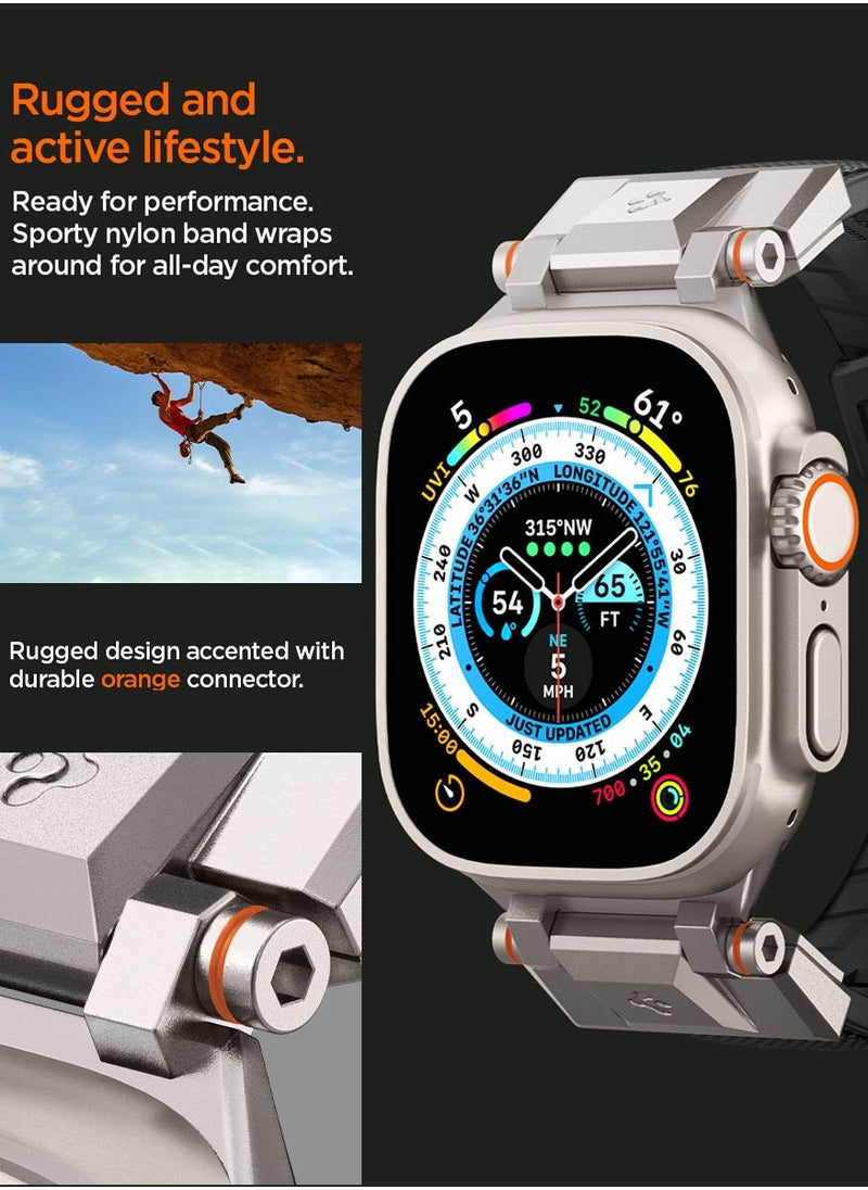 Spigen - DuraPro Armor Band for Apple Watch Ultra 2 / Ultra 49mm, Series 9/8/SE2/7/6/SE/5/4/3/2/1 45mm/44mm/42mm Durable Metal Connector Band - Black - Image 1
