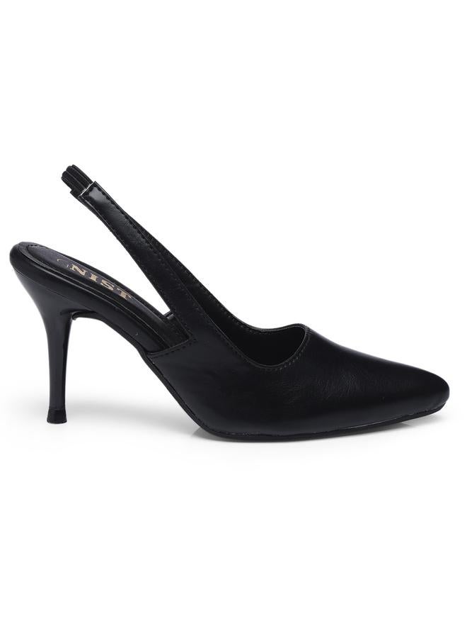 GNIST GNIST Plain Pointed Toe Stiletto Heel Slingback Shoes  - Image 5