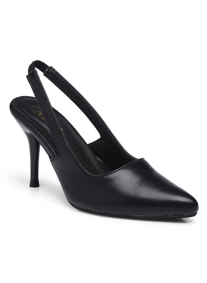 جنيست GNIST Plain Pointed Toe Stiletto Heel Slingback Shoes