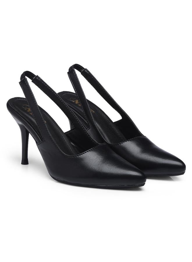 GNIST GNIST Plain Pointed Toe Stiletto Heel Slingback Shoes  - Image 4