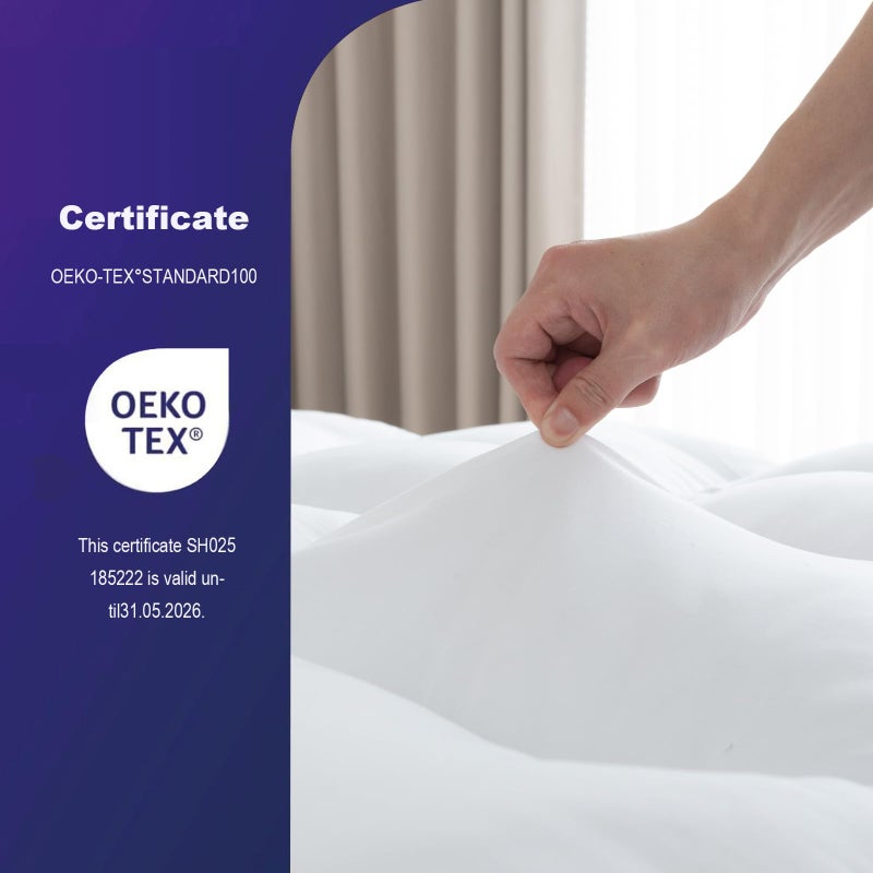 SHOUREN Memory Foam Mattress Topper Queen, Extra Soft Pillow Top Bed Topper for Back Pain Relief, Fluffy Shredded Memory Foam Filling with Down Alternative Cover, 60x80 - Image 4