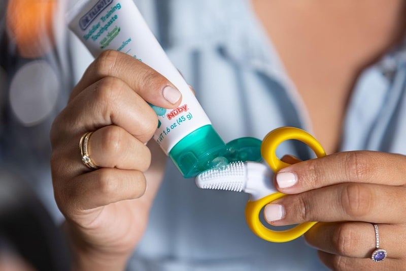 Nuby Nananubs Banana Massaging Teether  Baby Teething Toys 3 Months and Up Silicone Teether for Sore Gums Infant Toy Baby Essentials Brush Travel Accessory Gift for Babies - Image 5