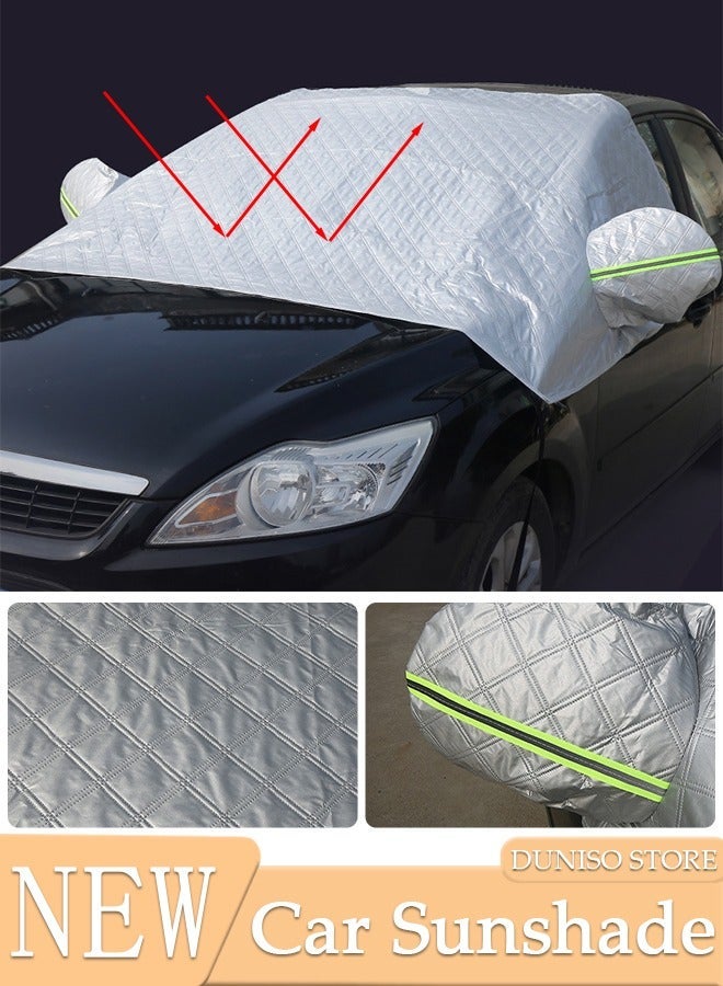 DUNISO Car Windshield Snow Cover for Ice and Snow for Any Weather Winter Summer Thick Outside Frost Guard Windshield Sunshade Snow Cover with Side Mirror Cover UV Block Accessories - Image 1