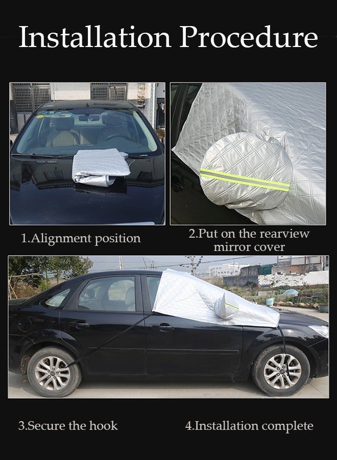 DUNISO Car Windshield Snow Cover for Ice and Snow for Any Weather Winter Summer Thick Outside Frost Guard Windshield Sunshade Snow Cover with Side Mirror Cover UV Block Accessories - Image 5