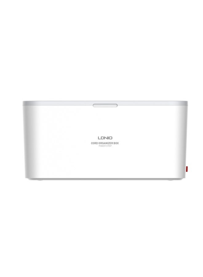 REBENUO 3-in-1 Power Extension Cord and Cable Management Box, 5 Universal Outlets 3 USB with Tablet Stand 2M Cables Power Strips, Elegant Organizer Box for Child and pet Protection, and Stylish Desktop - Image 2