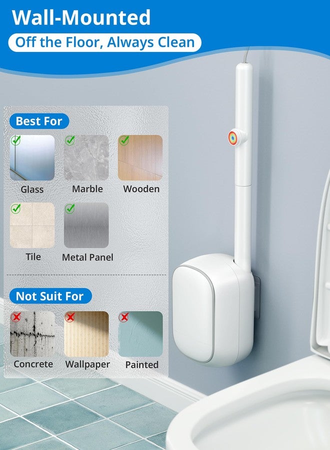 Tidytale Disposable Toilet Bowl Cleaner Wand,Wall Mounted Toilet Brush Set,Disposable Toilet Brush and Holder Set,Toilet Bowl Scrubbers,1 Wand+1 Storage Caddy + 12 Refill Heads - Image 4