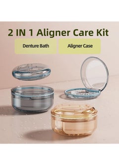SYOSI Travel Denture and Aligner Care Kit - Leak-Proof Retainer Case with Portable Mouth Guard Cup, Ideal for Soaking and Cleaning  - Image 2