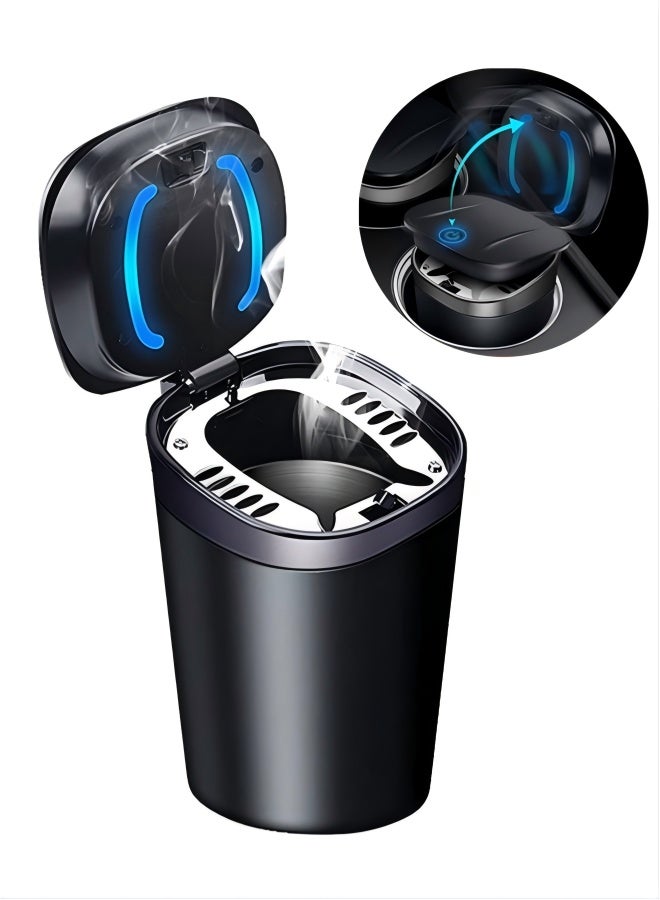 Car Ashtray, Ash Tray Auto Cigarette Odor Remover and Diffuser with Blue LED Cool Light Indicator for Most Car Cup Holder,Automotive Accessories - Image 1