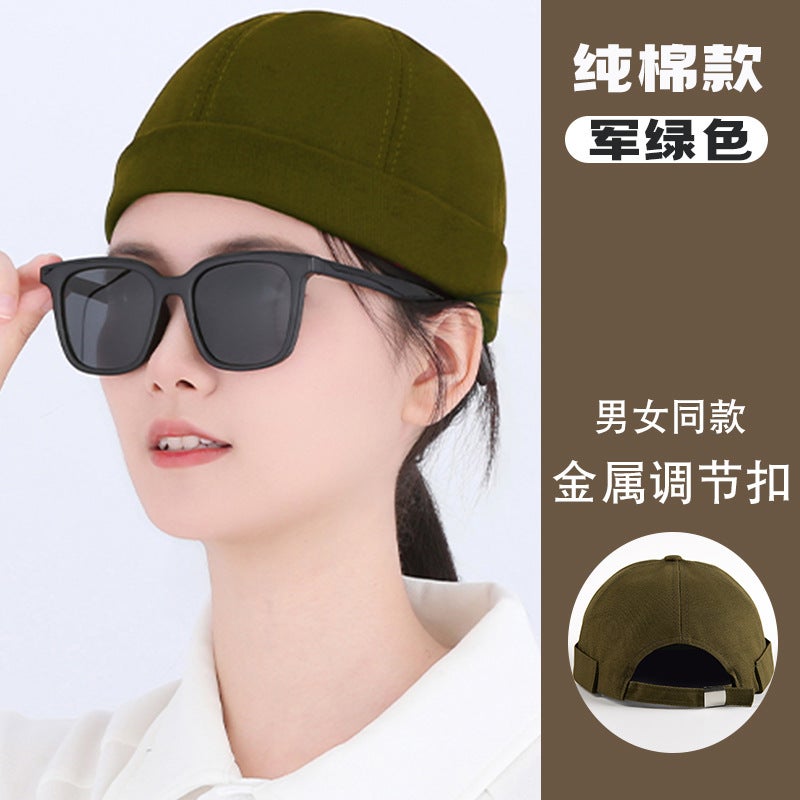 Pure Cotton Landlord Hat With Custom Printed Logo, Special Dome Anti-Hair Loss Melon Skin Work Hat For Catering Milk Tea Coffee Shop - Image 1