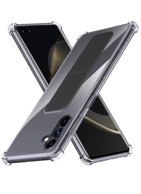 غطاء وسادة هوائية بمقبض يدوي من مادة TPU لهاتف Samsung Galaxy A25 5G 2023 شفاف / أسود