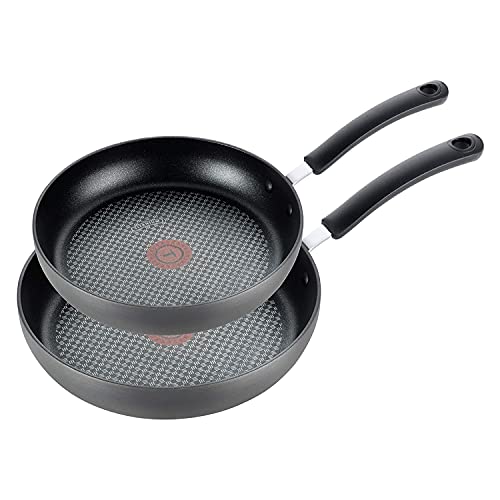 Tfal Ultimate Hard Anodized Nonstick Fry Pan Set 2 Piece 8 10 Inch Oven Broiler Safe 400F Kitchen Cookware Pots and Pans Set Non Stick Frying Pans Dishwasher Safe Black