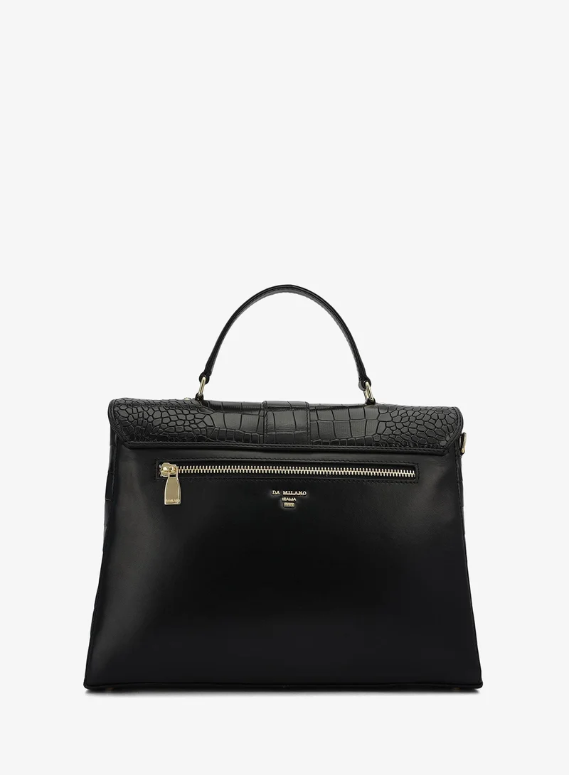Da Milano black Fresco Top Handle Bag (M) for Women | Best Price UAE