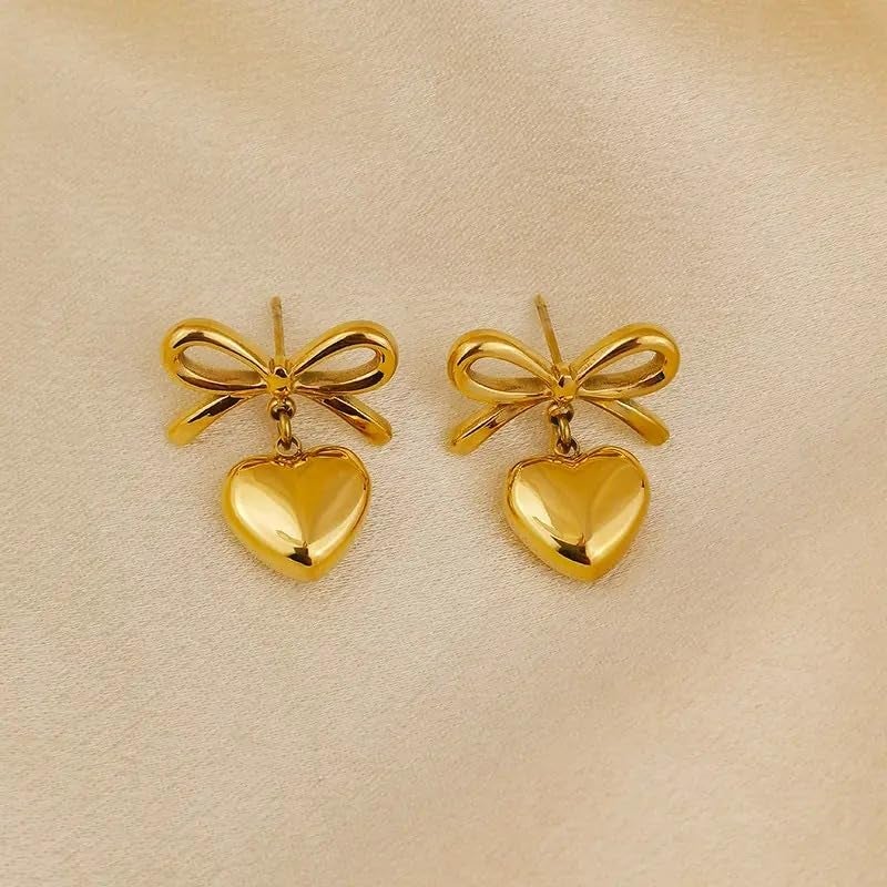 MEENAZ earrings for women fashion studs earrings for women anti tarnish gold ear rings stainless steel korean bali Gold Hoop Earrings | Combo design Jewellery Celebrity Inspired earrings set for womens - Image 5