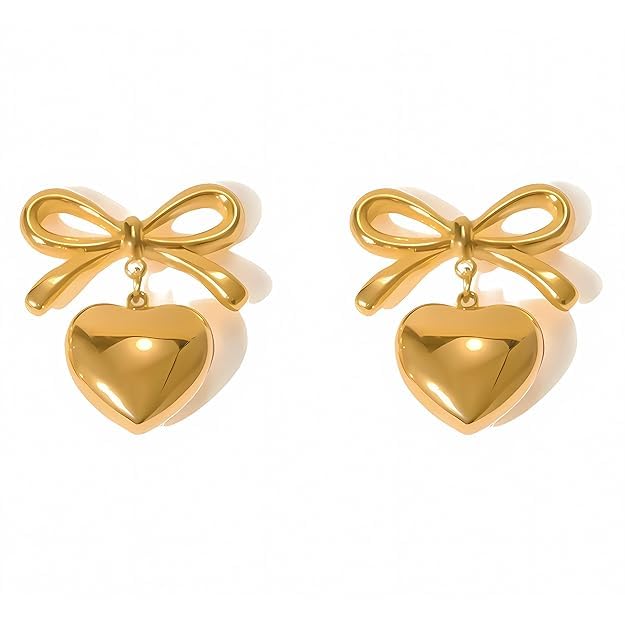 MEENAZ earrings for women fashion studs earrings for women anti tarnish gold ear rings stainless steel korean bali Gold Hoop Earrings | Combo design Jewellery Celebrity Inspired earrings set for womens - Image 1