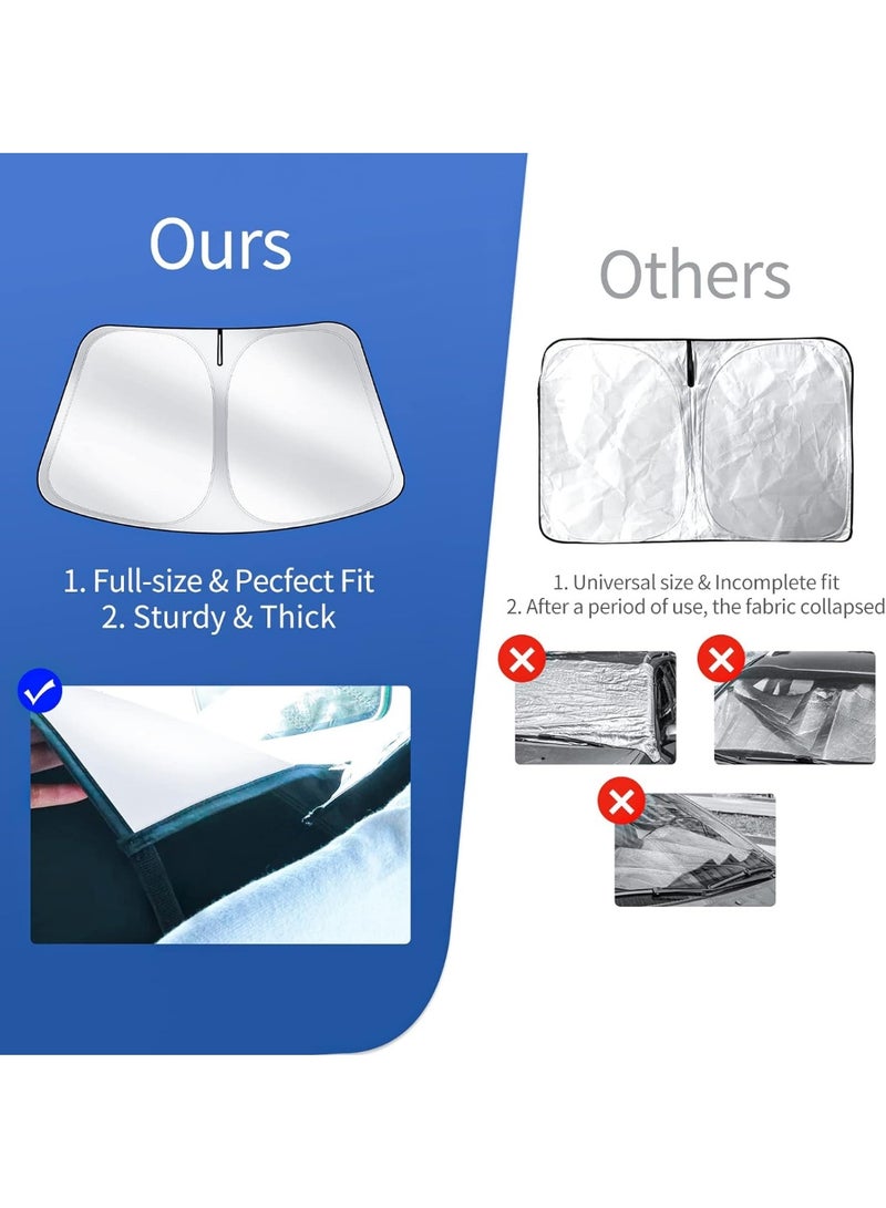 Front Windshield Sunshade Specially Designed to Fit Tesla Model 3/ Model Y, Foldable Sun Shade with a Storage Bag, Tesla Accessories - Image 5