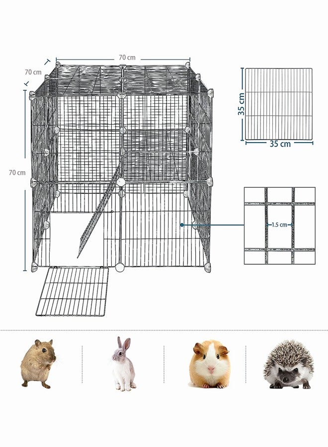 Generic Large Cat Cage Detachable Metal Animal Kennel Box Indoor DIY Pet Fence Collapsible Yard Fence Cage Great for 1-3 Cats, Turtles, Hamsters, Ferrets Small Animals  - Image 2