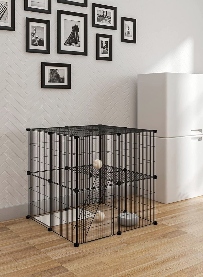 Generic Large Cat Cage Detachable Metal Animal Kennel Box Indoor DIY Pet Fence Collapsible Yard Fence Cage Great for 1-3 Cats, Turtles, Hamsters, Ferrets Small Animals  - Image 4