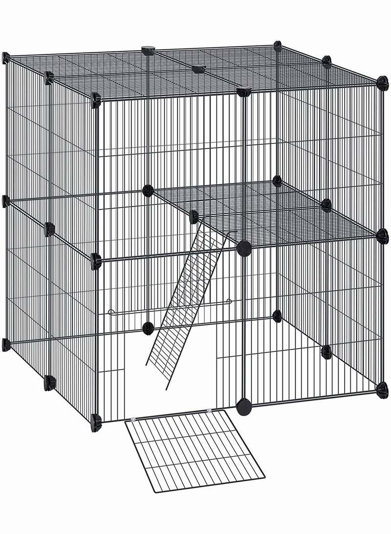 Generic Large Cat Cage Detachable Metal Animal Kennel Box Indoor DIY Pet Fence Collapsible Yard Fence Cage Great for 1-3 Cats, Turtles, Hamsters, Ferrets Small Animals  - Image 1