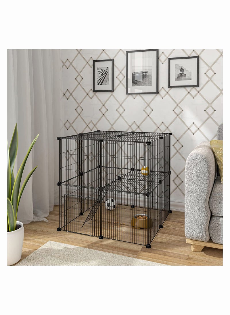 Generic Large Cat Cage Detachable Metal Animal Kennel Box Indoor DIY Pet Fence Collapsible Yard Fence Cage Great for 1-3 Cats, Turtles, Hamsters, Ferrets Small Animals  - Image 5