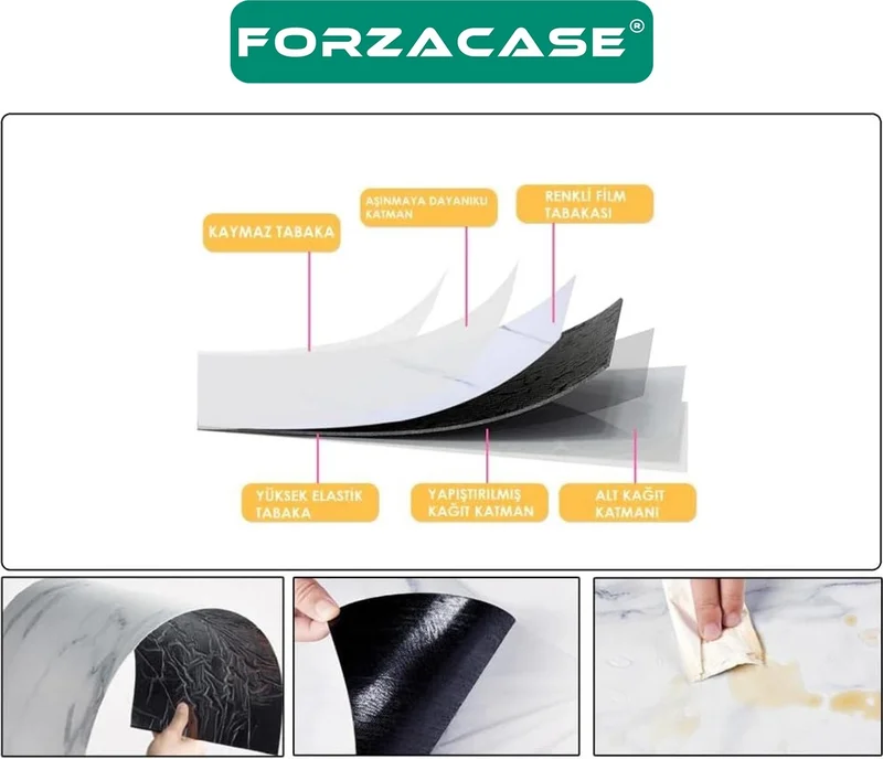 فورزاكاس Self Adhesive Plastic PVC Wall Covering Panel 30X60 cm - FC714