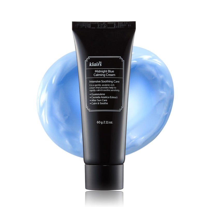 Klairs Midnight Blue Calming Cream â€“ Soothing Face Moisturizer for Oily & Sensitive Skin, Redness Relief & Hydrating, Lightweight Texture, 2.11 Oz - Image 1