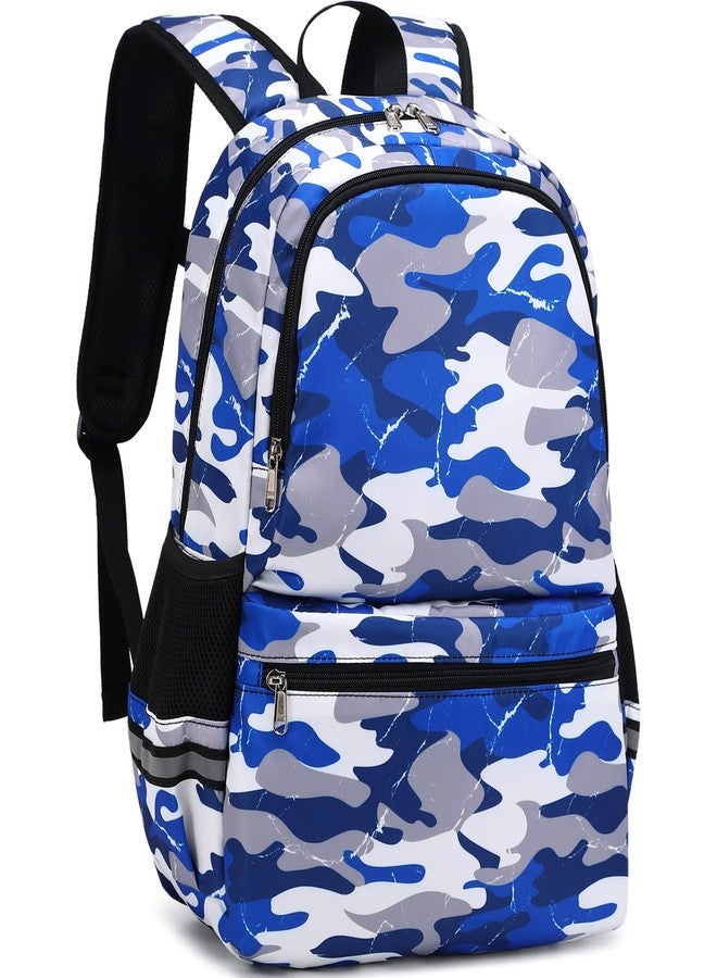 DSIUE Backpacks for Boys School Bags for Kids Elementary Bookbag and Lunch Box Set Camo Blue - Image 3