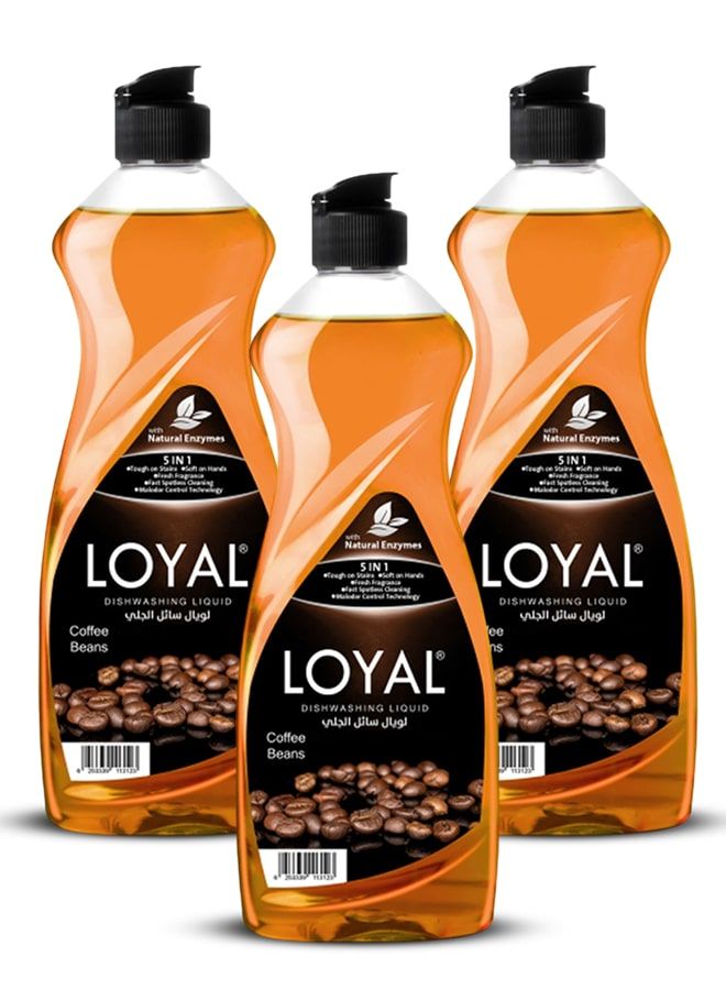لويال سائل غسيل الأطباق لويال بحبوب القهوة مع إنزيمات طبيعية 3 × 700 مل - Image 1