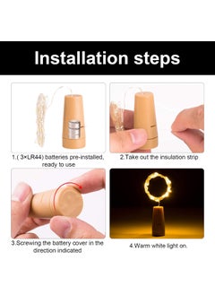 Desidiya Desidiya 20 LED Wine Bottle Cork Copper Wire String Lights 2M Battery Operated Pack of 1  - Image 5