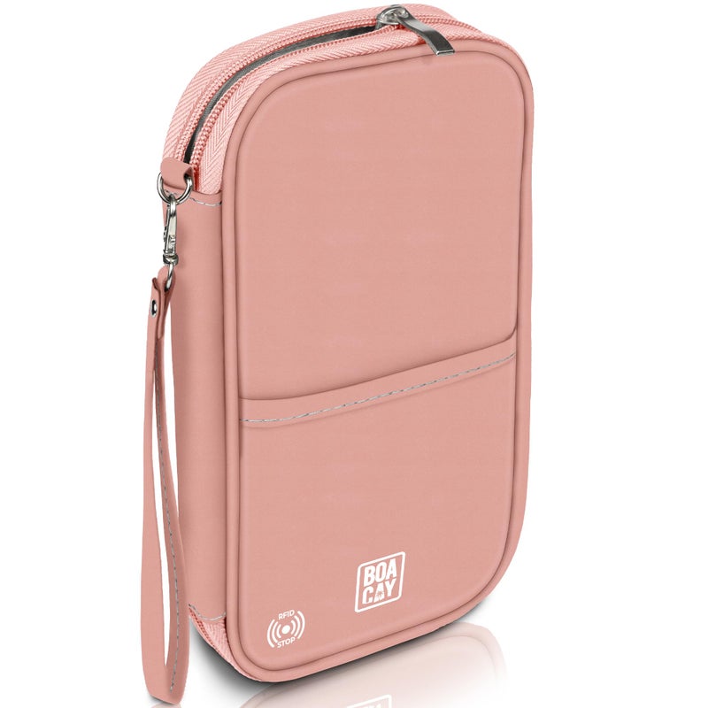 BOACAY Travel Document Organizer with RFID, Family Passport Holder, Wallet for Women & Men, Portable & Waterproof Case for Cards, Boarding Pass, Money - Image 1
