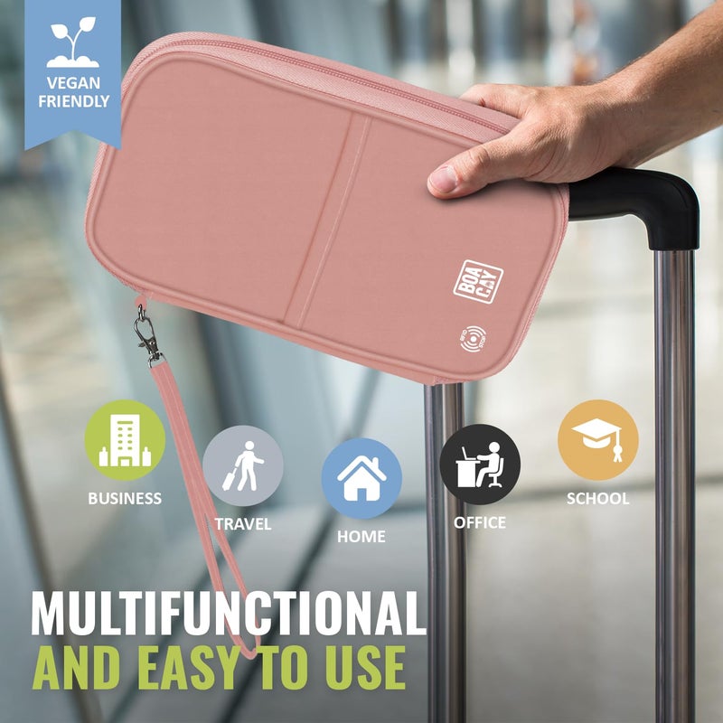BOACAY Travel Document Organizer with RFID, Family Passport Holder, Wallet for Women & Men, Portable & Waterproof Case for Cards, Boarding Pass, Money - Image 5