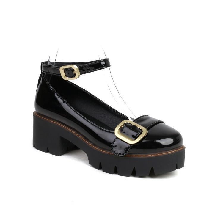 Dropshopping New Products 2022 34-43 Yards Round Head Buckle Solid Color Shoes - Image 4