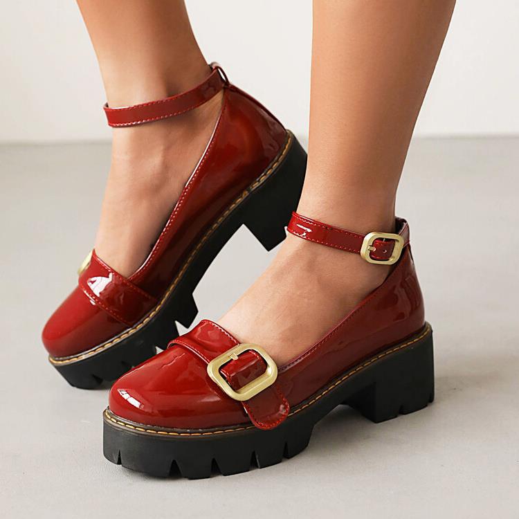Dropshopping New Products 2022 34-43 Yards Round Head Buckle Solid Color Shoes - Image 1