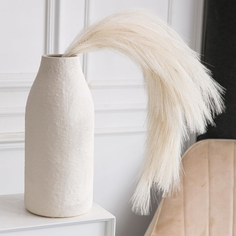 Banllis Large Textured Vase  Boho Ceramic Vase for Modern Farmhouse Home Decor  Pottery Vases for Flowers  Pampas Grass  Rustic Decorative Vase  Clay Vase Centerpieces for Dining Table - Image 2