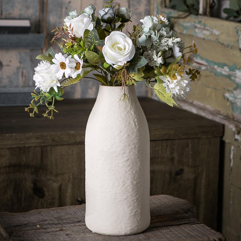 Banllis Large Textured Vase  Boho Ceramic Vase for Modern Farmhouse Home Decor  Pottery Vases for Flowers  Pampas Grass  Rustic Decorative Vase  Clay Vase Centerpieces for Dining Table - Image 1