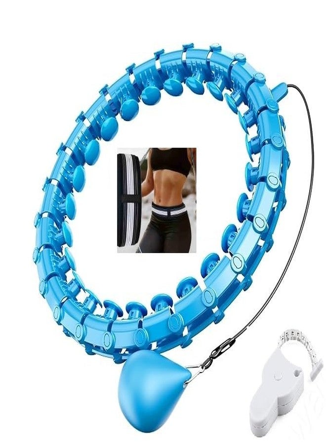PRITASHA 360 Degree Sports Adjustable 24 Detachable Knots Massage Yoga Fitness Hula Hoop with Adjustable Weights, Auto-Spinning Ball, Fitness Exercise Hoop,with Pain Relief Belt,Body Measuring Tape - Image 1