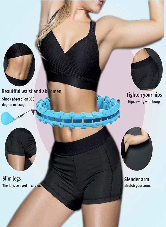 PRITASHA 360 Degree Sports Adjustable 24 Detachable Knots Massage Yoga Fitness Hula Hoop with Adjustable Weights, Auto-Spinning Ball, Fitness Exercise Hoop,with Pain Relief Belt,Body Measuring Tape - Image 3