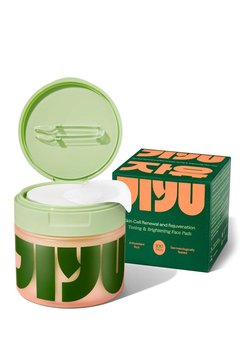 جيو ضمادات تونر Jiyu Korean Skincare Anti-Aging ، للبقع الداكنة وتقليل التجاعيد - ترطيب بموسين الحلزون ، كينتيللا أسياتيكا ، النياسيناميد ، الببتيدات - لعلامات حب الشباب وفرط التصبغ - 100 قطعة - Image 1