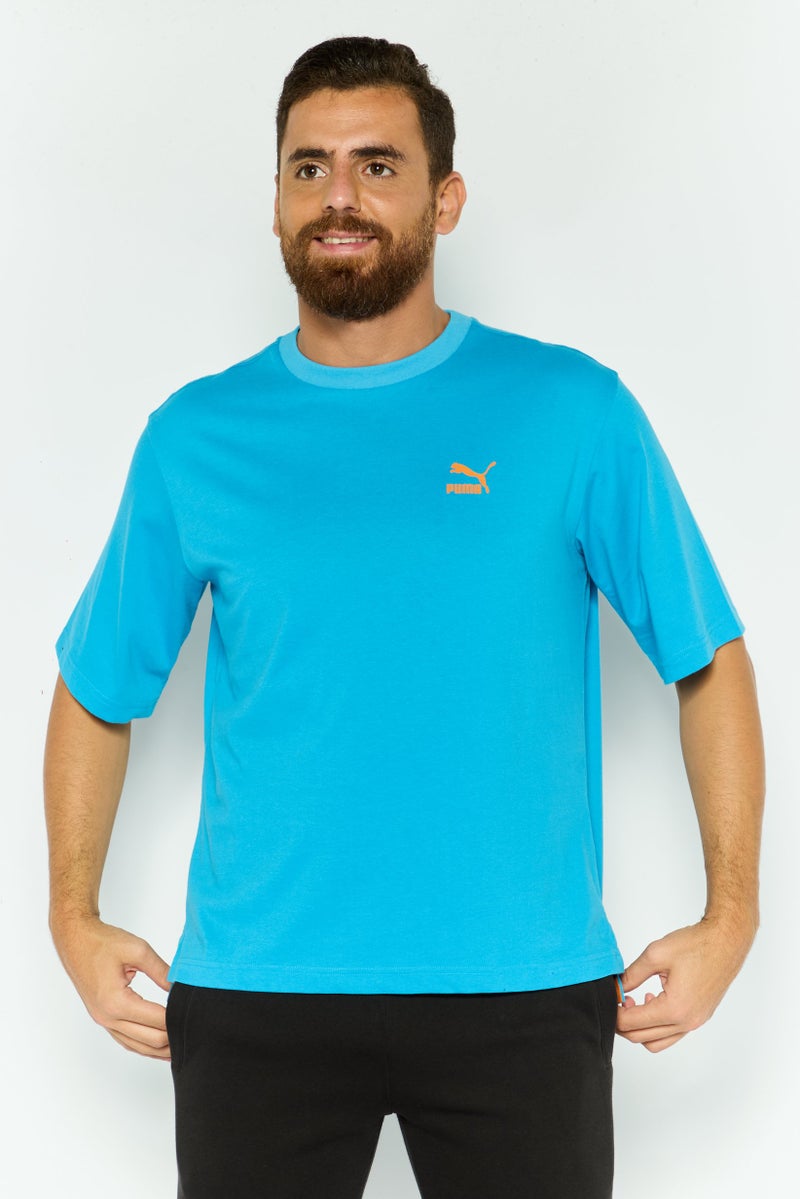 PUMA Men Sportswear Fit Short Sleeves Training T-Shirt, Blue - Image 1