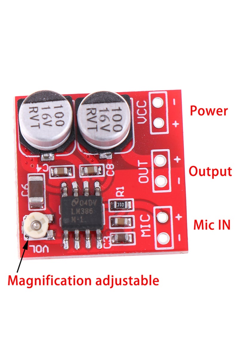 إيروريكس لوحة مكبر طاقة ميكروفون إلكتروني LM386 يعمل بجهد 5-12 فولت تيار مستمر، كسب يصل إلى 200 ضعف - Image 2