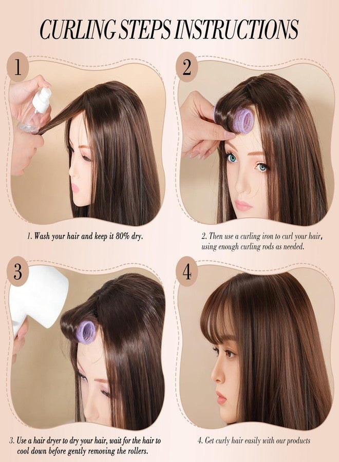 obeoby 24 Pcs Self-Grip Small Hair Rollers Set, Curlers for Women Short Hair and Bangs, No Heat Hair Curlers to sleep in, Birthday Mothers Day Gifts(25 mm, Rose Red and Purple) - Image 3
