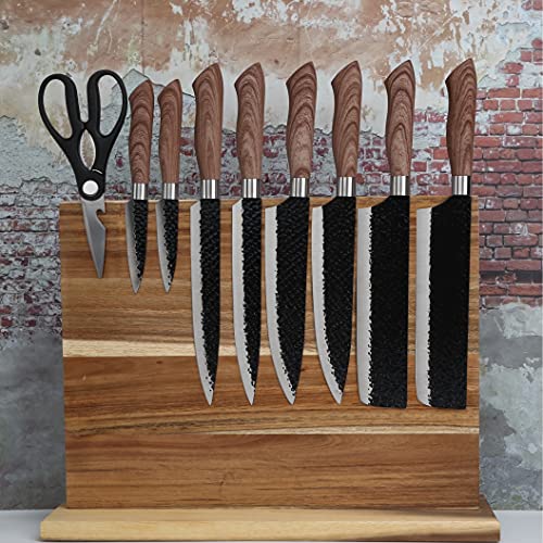 Resafy Large Magnetic Knife Holder,Acacia Wooden Magnetic Knife Block 16 X 12 Inches,Rack Magnetic Universal Stands with Strong Enhanced Magnets Strip Kitchen Storage Cutlery Organizer Without Knifves - Image 4