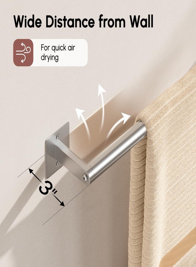 USHOWER Brushed Nickel Towel Bar, 24 Inch Towel Racks for Bathroom Wall Mounted, Heavy Duty Stainless Steel Towel Holder, Easy Installation (Total Length 26 Inch) - Image 4