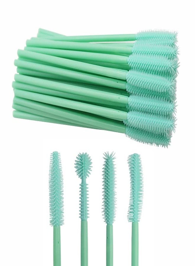BYVUTE Mascara Brushes, Eyelash Comb Lashes Eyebrow Brush Separator Eyelashes Definer Lash Eye Brow Grooming Cosmetic Tool 4 Silicone Shapes Comb, 48 Pcs, Mint Green - Image 1
