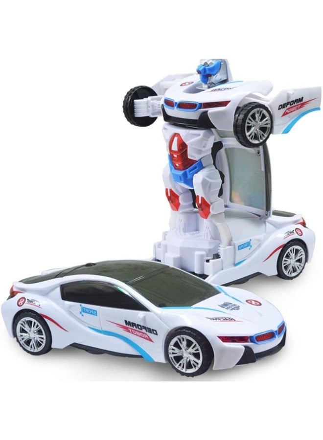 TOY GARDEN Transforming Robot Car Toy, 2-in-1 Transforming Robot Car Toy | White Sports Car to Action Figure Vehicle | Fun Interactive Play Toy for Kids and Toddlers - Image 1